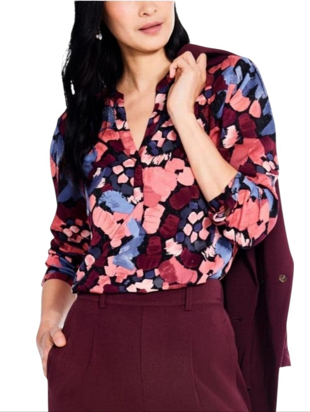 Women's Nic + Zoe Autumn Bloom Top Sz Medium